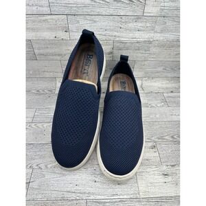 Born Navy Blue Knit Slip On Sneakers Womens 10M BR0002634 Casual Loafers